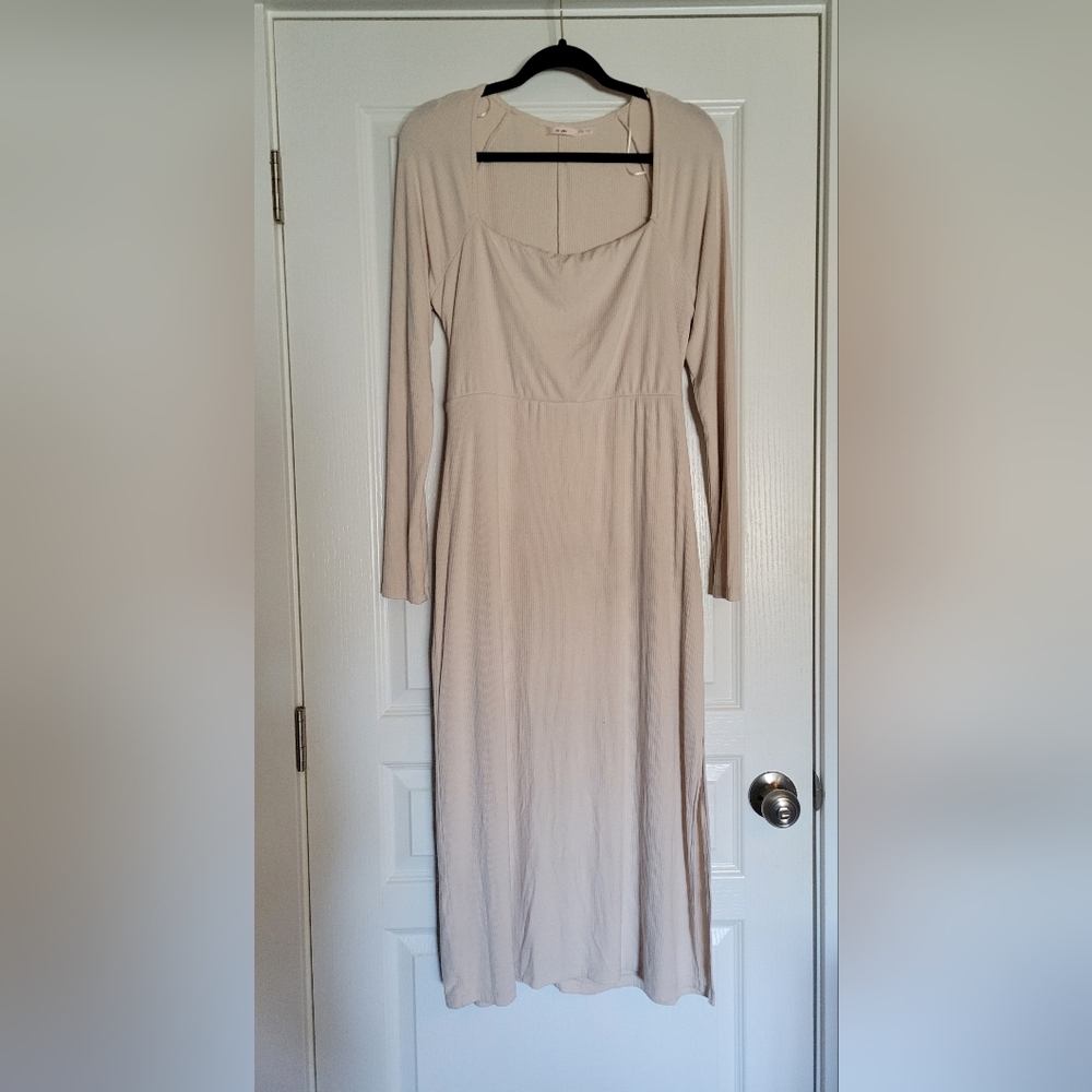 MI AMI Ribbed long sleeve Maxi Dress